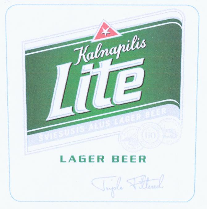 Prekės ženklas: Kalnapilis Lite ŠVIESUSIS ALUS LAGER BEER